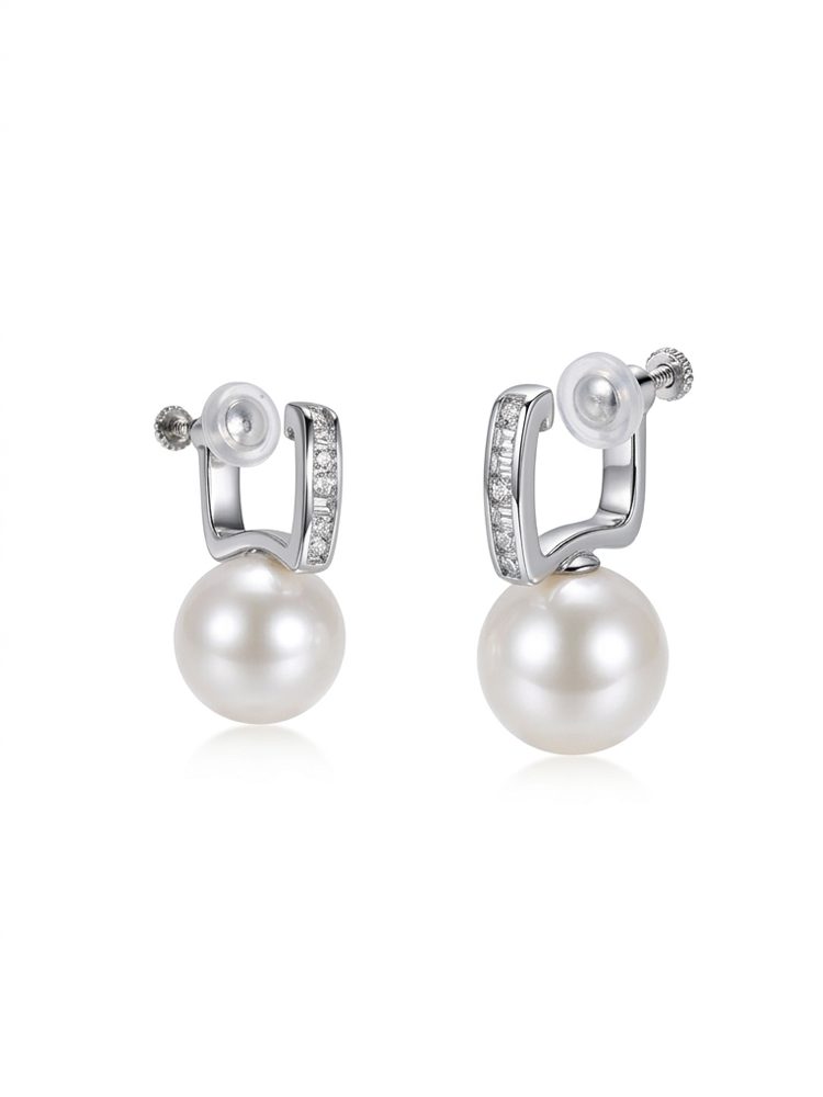 Faux Pearl Clip-On Earrings – Silver Plated Comfortable Non-Pierced Earrings Screw Back Clip-On Earrings