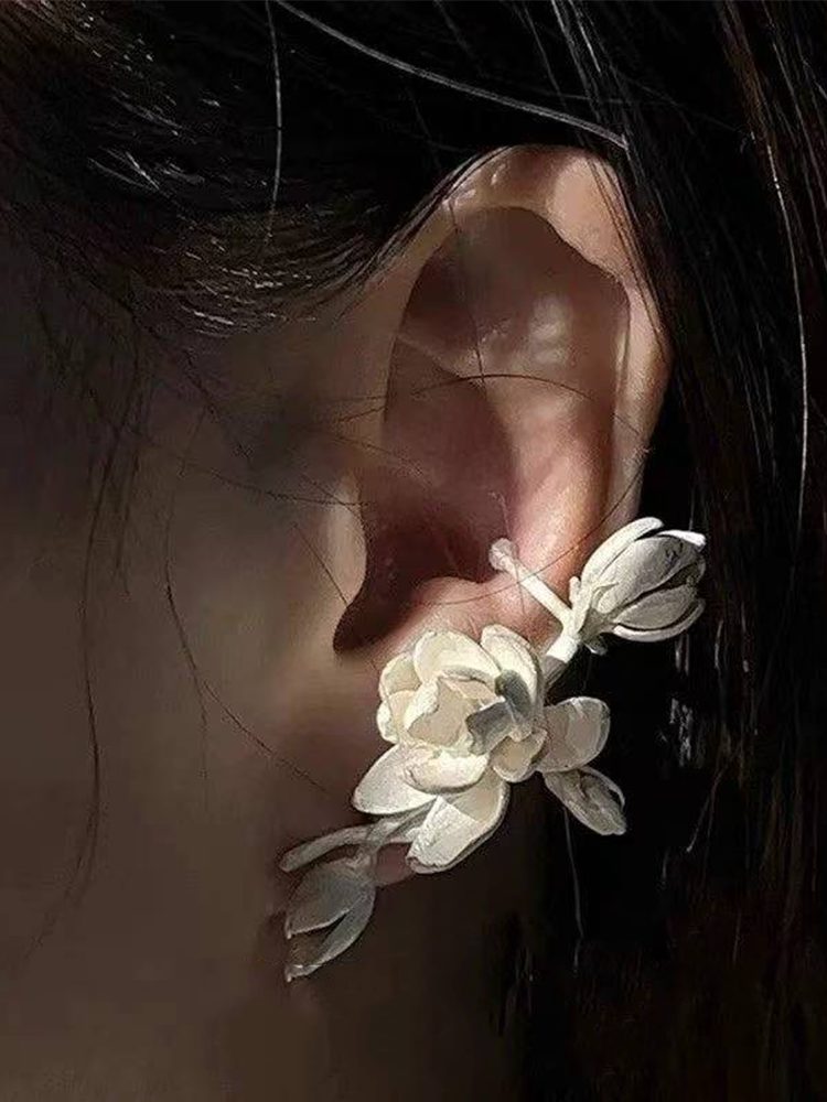 Floral Sterling Silver Stud Earrings