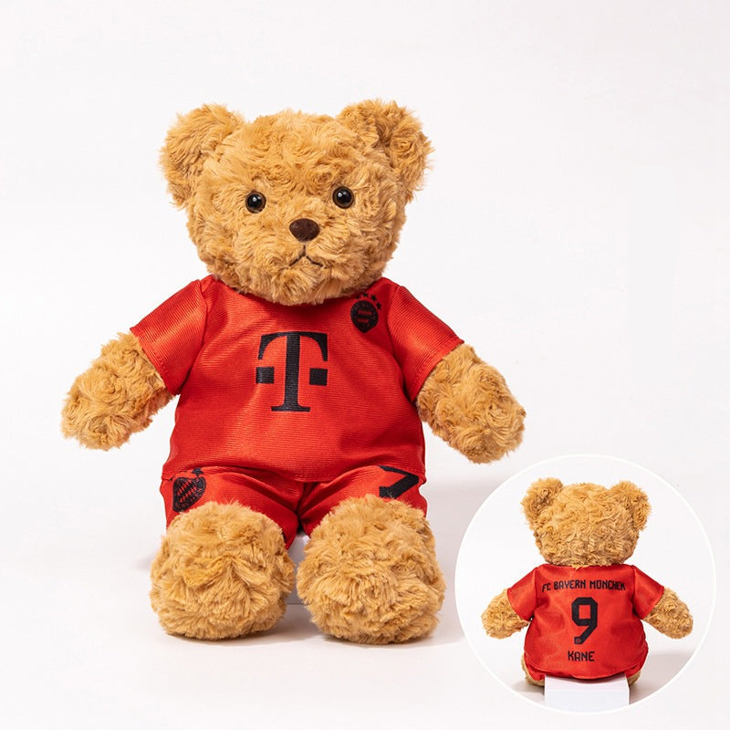 Football-Themed Plush Bear Toy – Soft Stuffed Animal Doll for Sports Fans