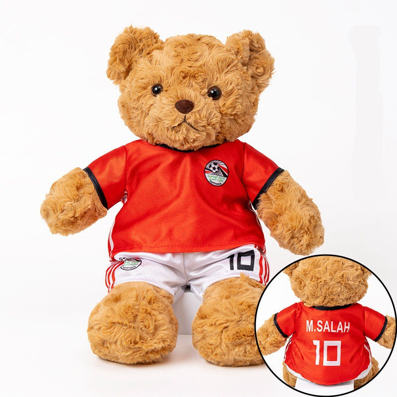 Football-Themed Plush Bear Toy – Soft Stuffed Animal Doll for Sports Fans