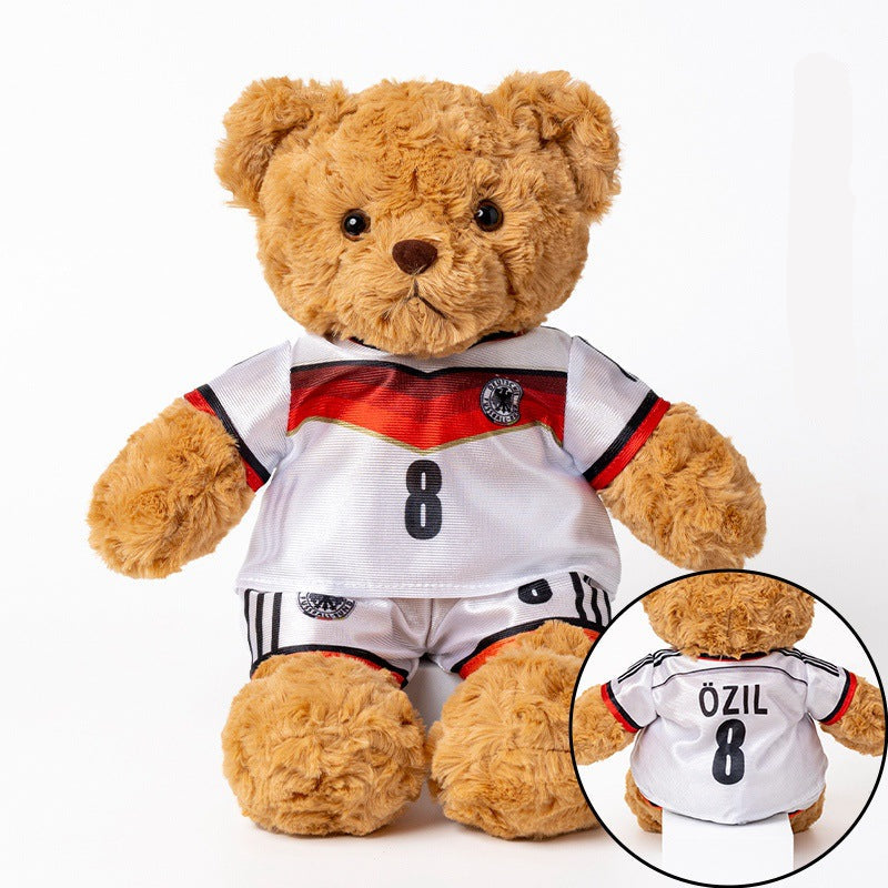 Football-Themed Plush Bear Toy – Soft Stuffed Animal Doll for Sports Fans