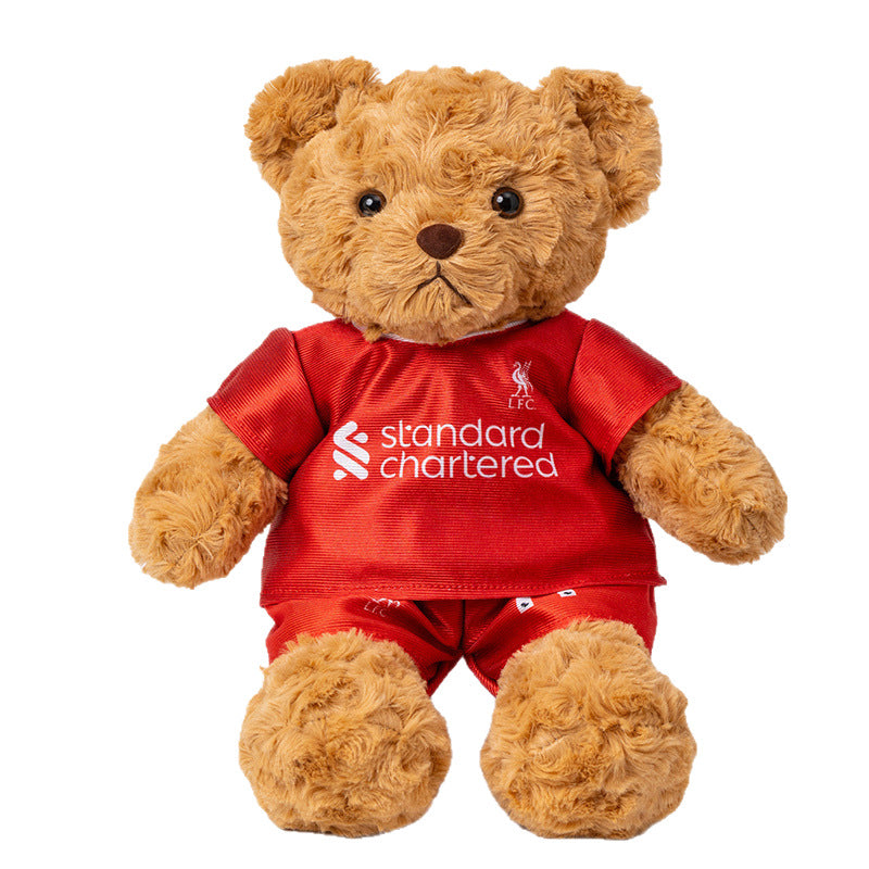 Football-Themed Plush Bear Toy – Soft Stuffed Animal Doll for Sports Fans