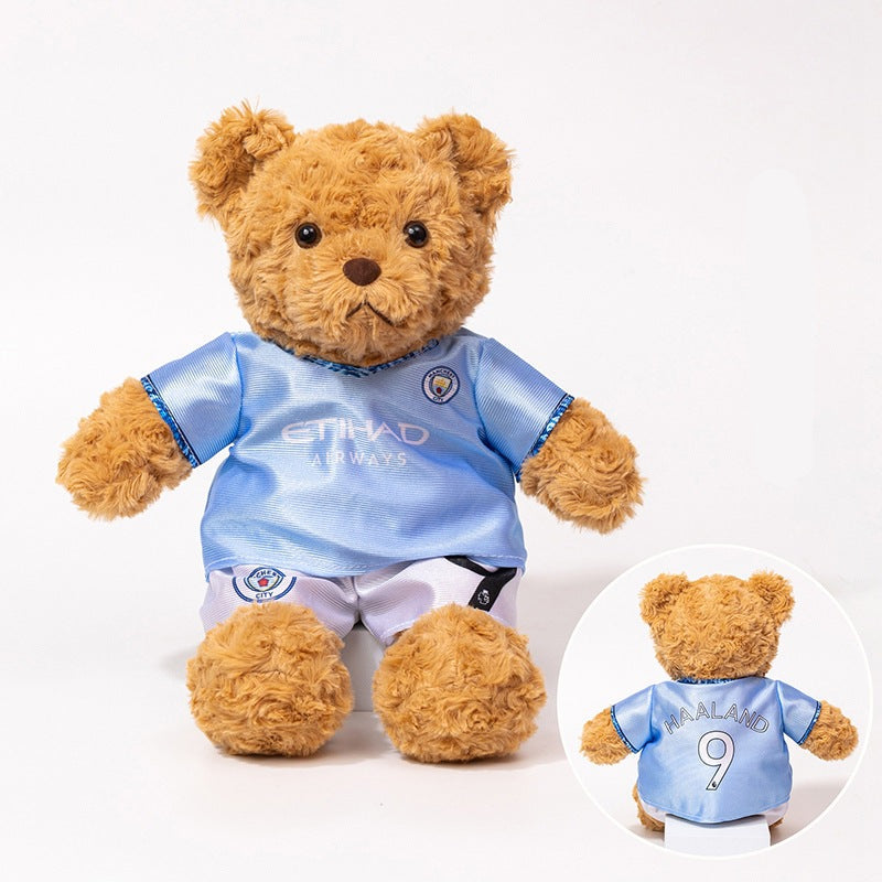 Football-Themed Plush Bear Toy – Soft Stuffed Animal Doll for Sports Fans