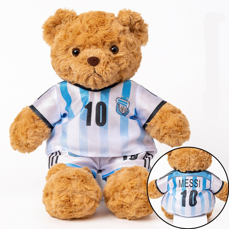 Football-Themed Plush Bear Toy – Soft Stuffed Animal Doll for Sports Fans