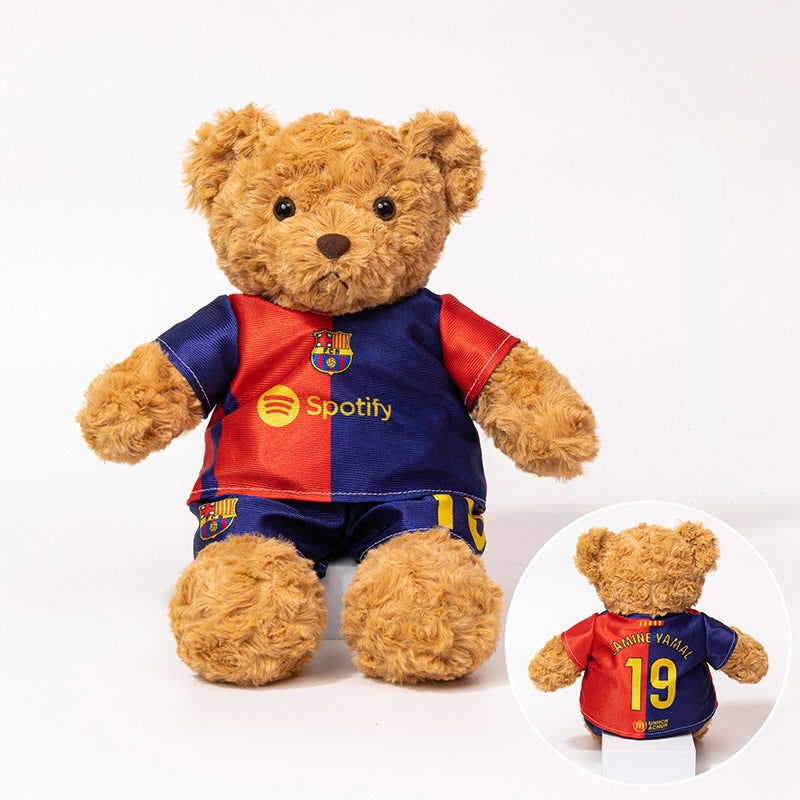 Football-Themed Plush Bear Toy – Soft Stuffed Animal Doll for Sports Fans