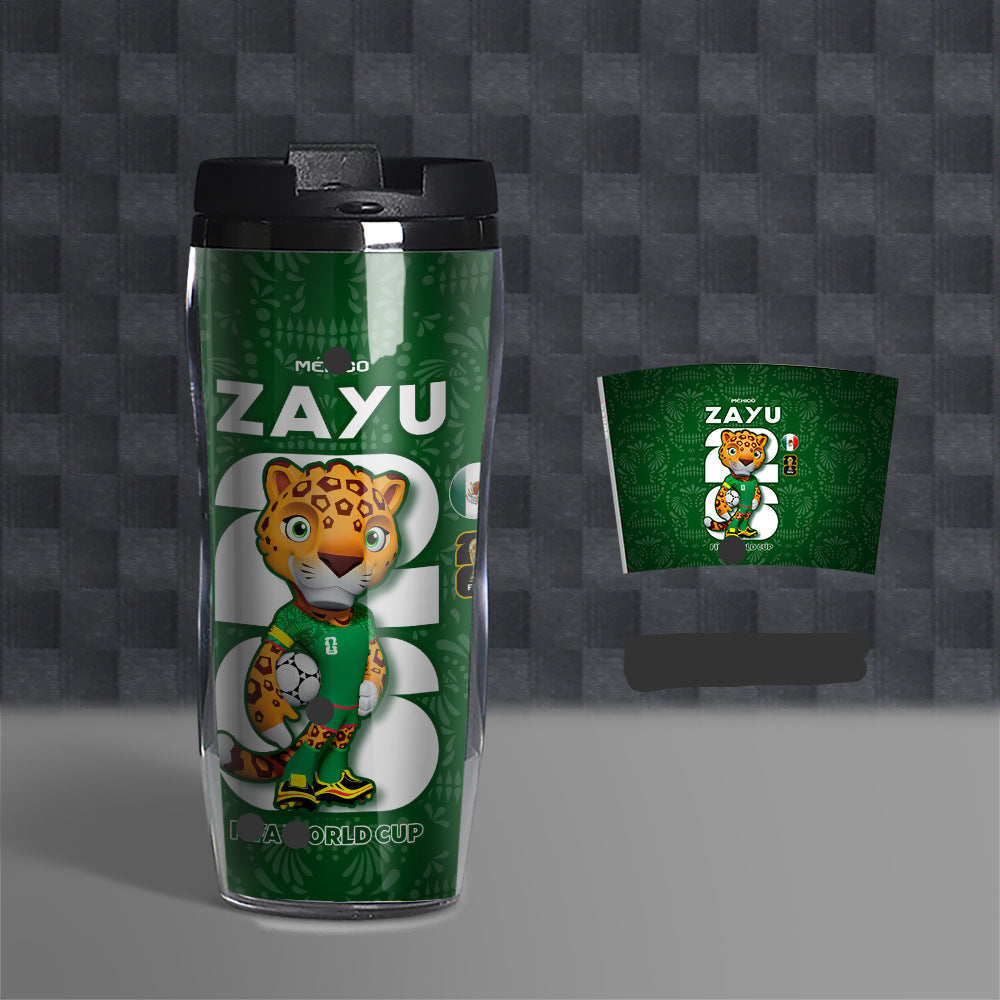 Football Fan Water Bottle 500ml, Soccer Theme Sports Cup, Reusable PVC Drink Bottle for Fans and Outdoor Activities