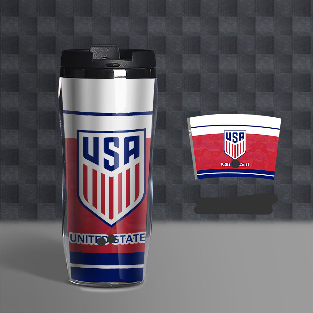 Football Fan Water Bottle 500ml, Soccer Theme Sports Cup, Reusable PVC Drink Bottle for Fans and Outdoor Activities-d8530d64e2cb