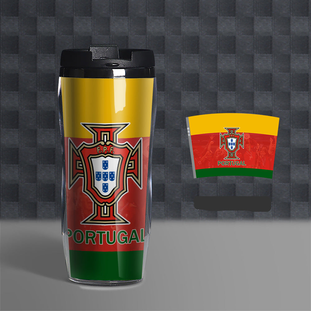 Football Fan Water Bottle 500ml, Soccer Theme Sports Cup, Reusable PVC Drink Bottle for Fans and Outdoor Activities-d8530d64e2cb