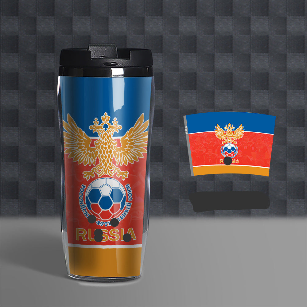 Football Fan Water Bottle 500ml, Soccer Theme Sports Cup, Reusable PVC Drink Bottle for Fans and Outdoor Activities-d8530d64e2cb