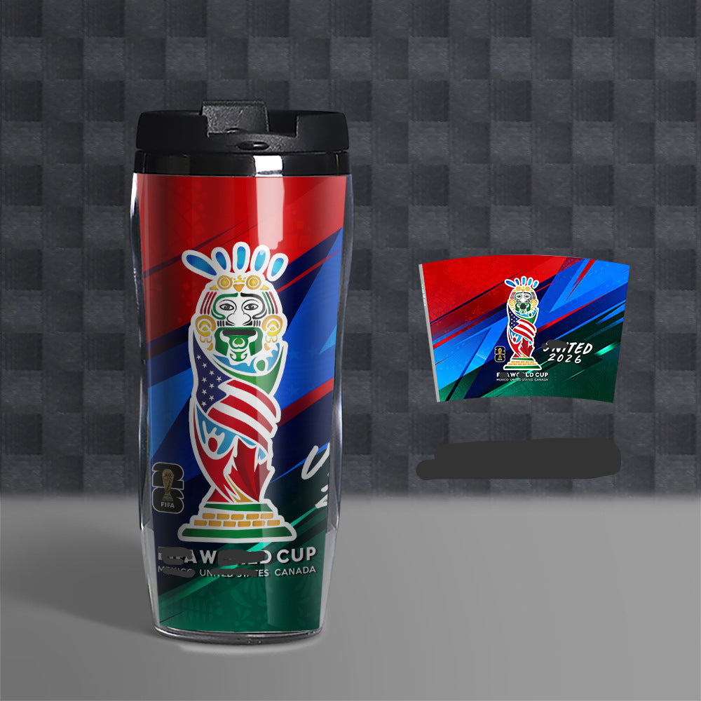 Football Fan Water Bottle 500ml, Soccer Theme Sports Cup, Reusable PVC Drink Bottle for Fans and Outdoor Activities-d8530d64e2cb
