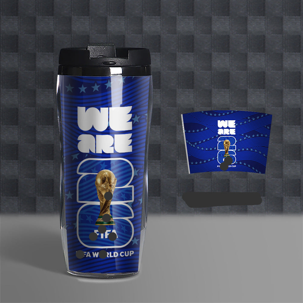 Football Fan Water Bottle 500ml, Soccer Theme Sports Cup, Reusable PVC Drink Bottle for Fans and Outdoor Activities-d8530d64e2cb