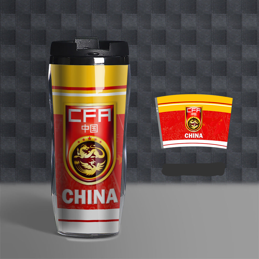Football Fan Water Bottle 500ml, Soccer Theme Sports Cup, Reusable PVC Drink Bottle for Fans and Outdoor Activities-d8530d64e2cb