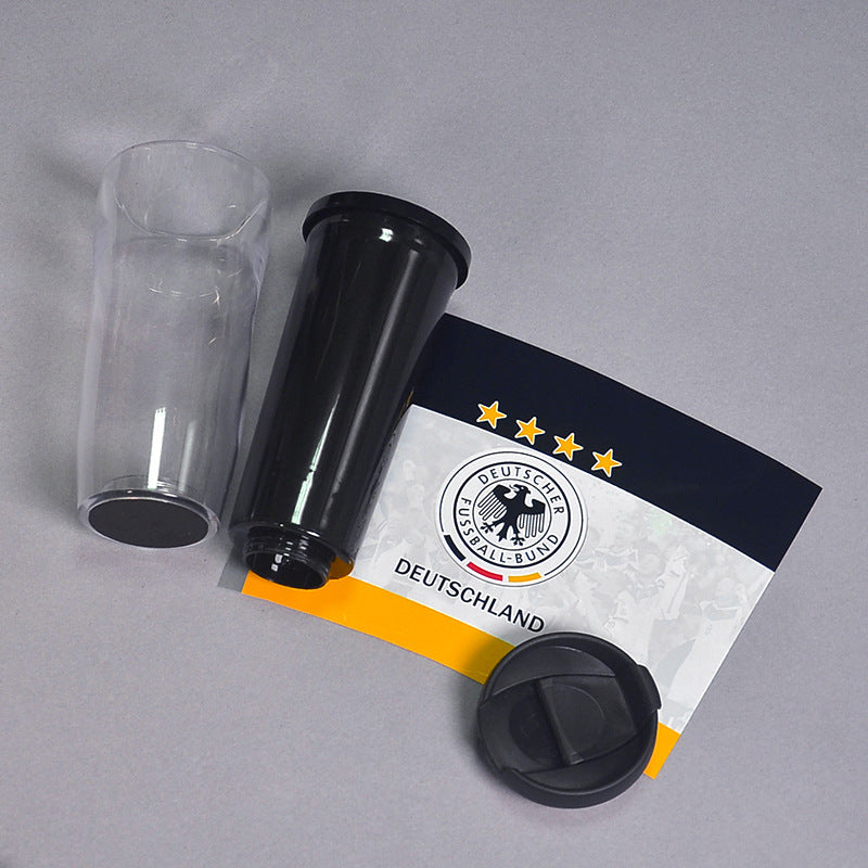 Football Fan Water Bottle 500ml, Soccer Theme Sports Cup, Reusable PVC Drink Bottle for Fans and Outdoor Activities-d8530d64e2cb