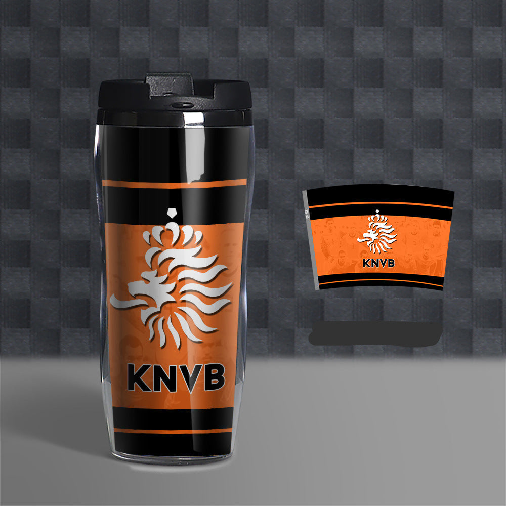 Football Fan Water Bottle 500ml, Soccer Theme Sports Cup, Reusable PVC Drink Bottle for Fans and Outdoor Activities