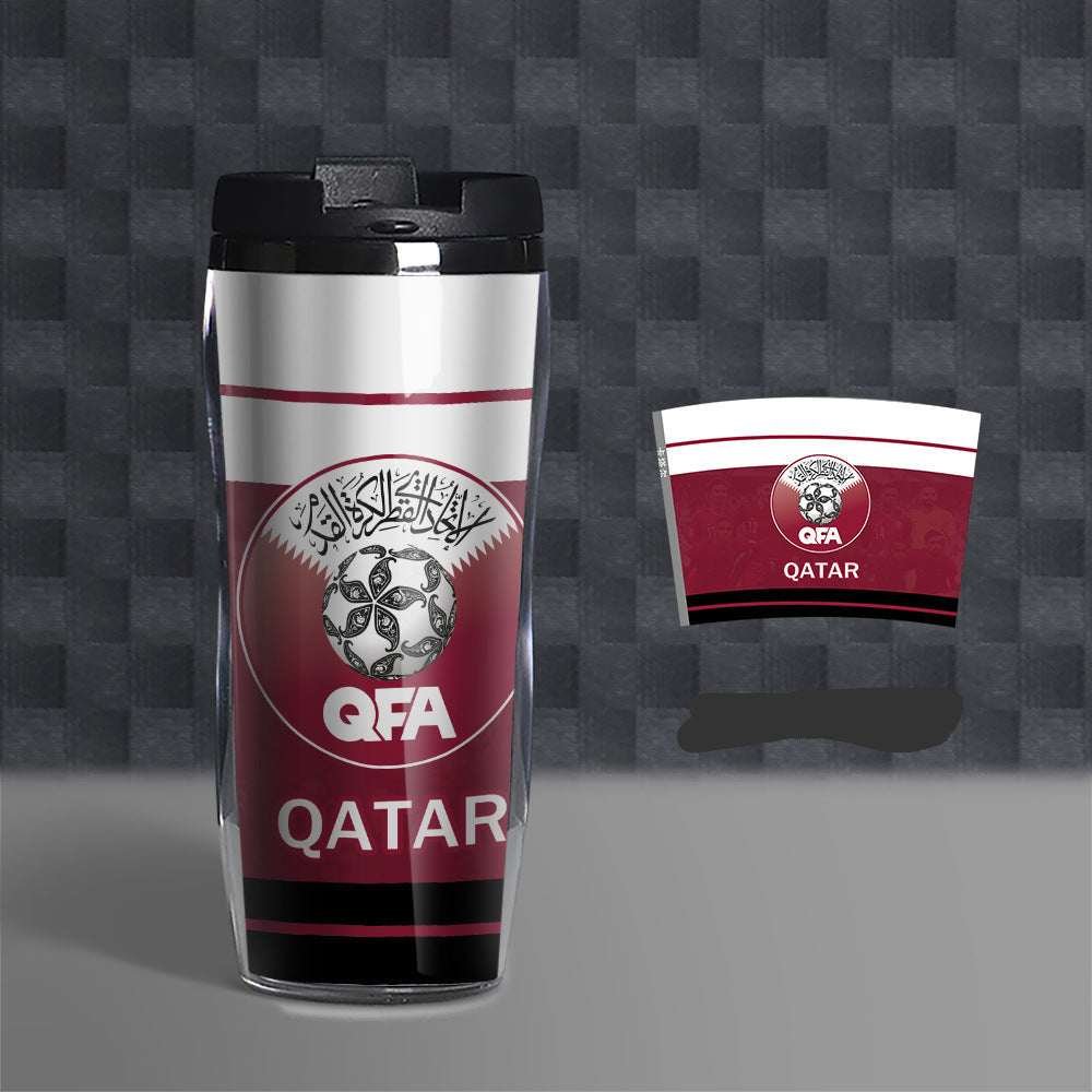 Football Fan Water Bottle 500ml, Soccer Theme Sports Cup, Reusable PVC Drink Bottle for Fans and Outdoor Activities-d8530d64e2cb