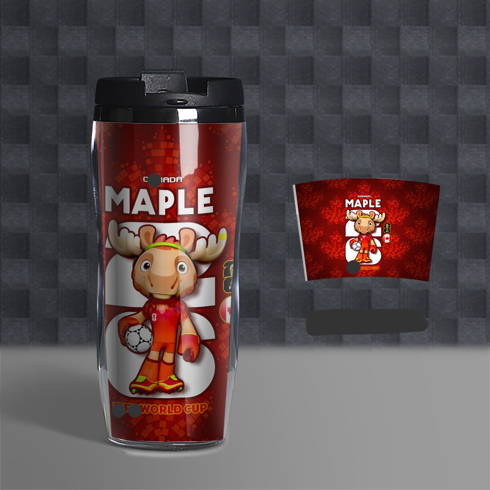 Football Fan Water Bottle 500ml, Soccer Theme Sports Cup, Reusable PVC Drink Bottle for Fans and Outdoor Activities