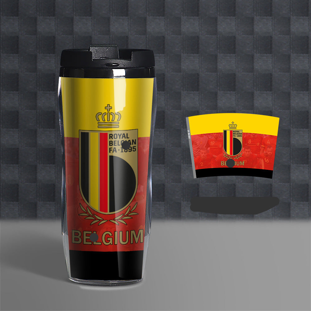 Football Fan Water Bottle 500ml, Soccer Theme Sports Cup, Reusable PVC Drink Bottle for Fans and Outdoor Activities-d8530d64e2cb