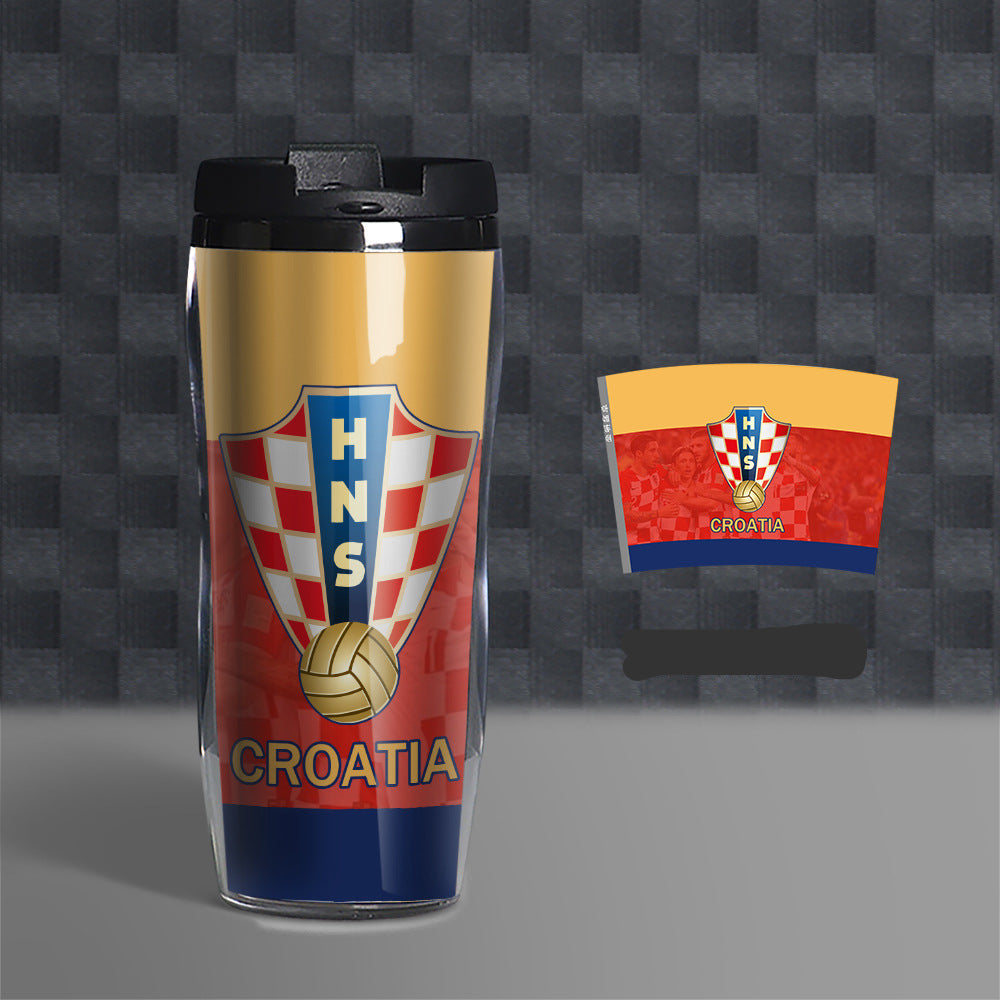 Football Fan Water Bottle 500ml, Soccer Theme Sports Cup, Reusable PVC Drink Bottle for Fans and Outdoor Activities-d8530d64e2cb