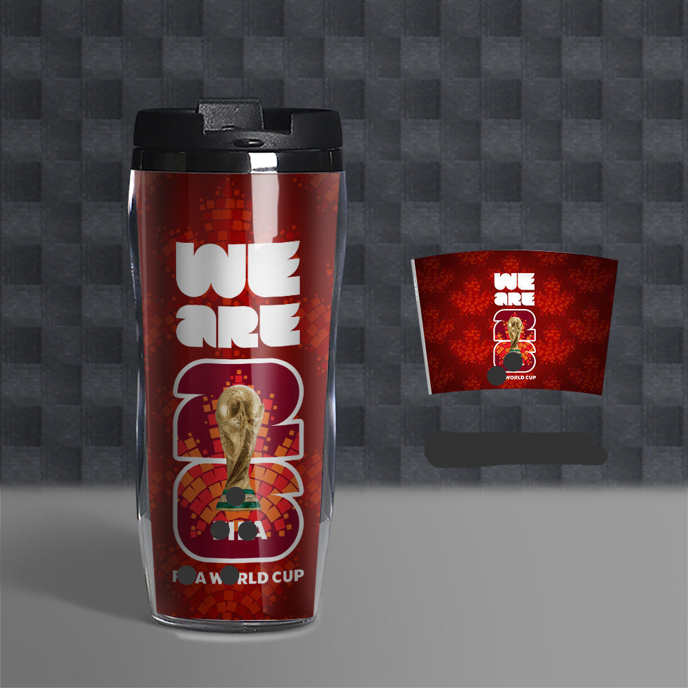 Football Fan Water Bottle 500ml, Soccer Theme Sports Cup, Reusable PVC Drink Bottle for Fans and Outdoor Activities-d8530d64e2cb