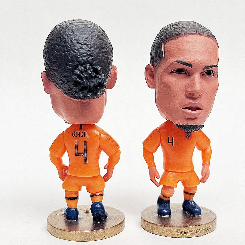 Football Star Figurine Set – Spain Argentina Brazil Soccer Player Collectible Dolls, Football Fan Gift Action Figure Model