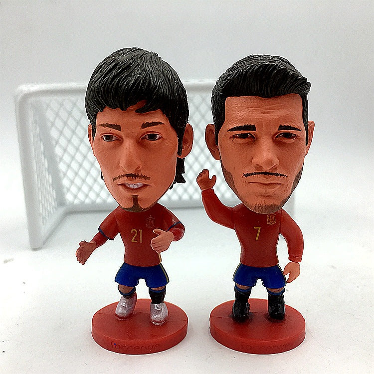 Football Star Figurine Set – Spain Argentina Brazil Soccer Player Collectible Dolls, Football Fan Gift Action Figure Model