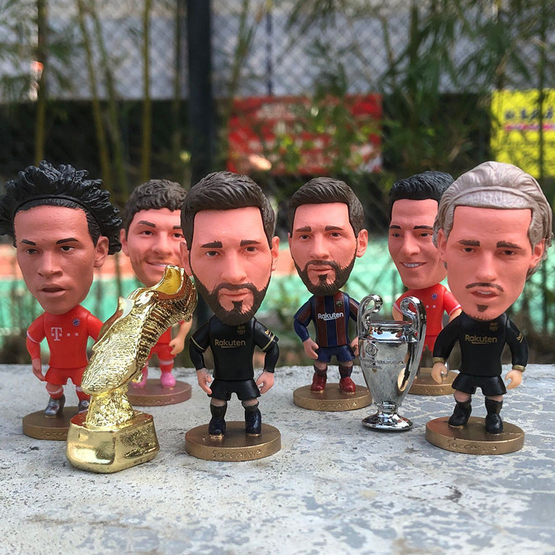 Football Star Figurine Set – Spain Argentina Brazil Soccer Player Collectible Dolls, Football Fan Gift Action Figure Model