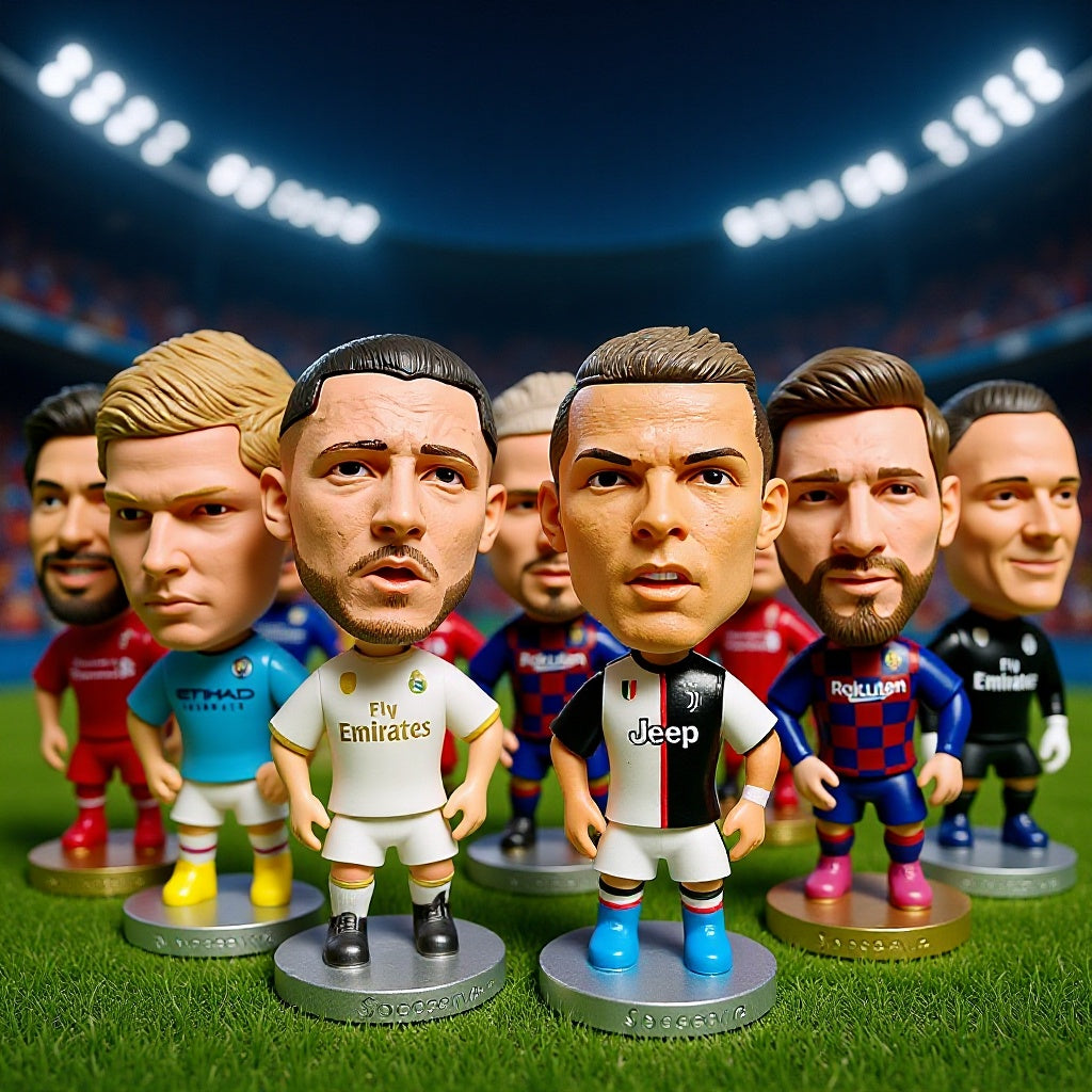 Football Star Figurine Set – Spain Argentina Brazil Soccer Player Collectible Dolls, Football Fan Gift Action Figure Model