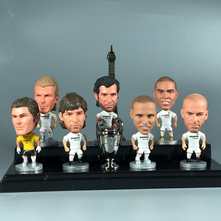 Football Star Figurine Set – Spain Argentina Brazil Soccer Player Collectible Dolls, Football Fan Gift Action Figure Model