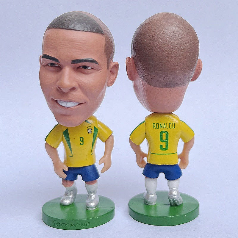 Football Star Figurine Set – Spain Argentina Brazil Soccer Player Collectible Dolls, Football Fan Gift Action Figure Model