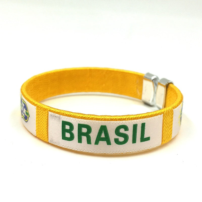 Football fan wristbands Spain Brazil Portugal Argentina France Italy string wristbands fan accessories-a806-b612b751e30b