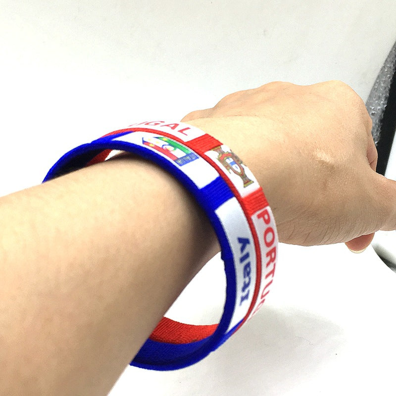 Football fan wristbands Spain Brazil Portugal Argentina France Italy string wristbands fan accessories