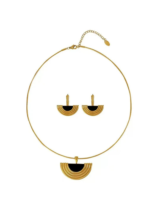 French Egyptian earrings necklace set - view 6