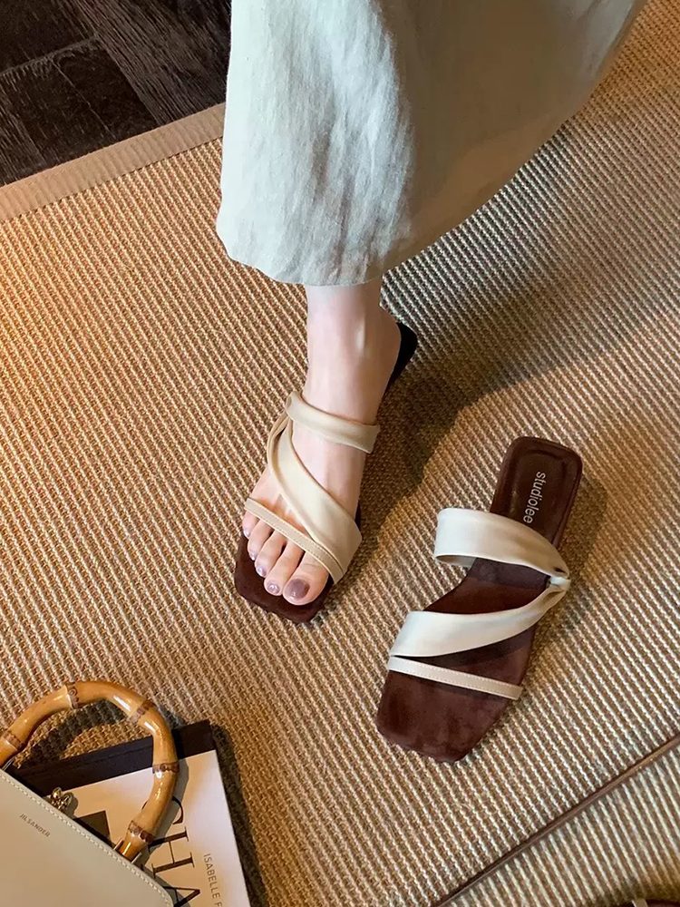 French Vintage Ribbon Sandals Shoes