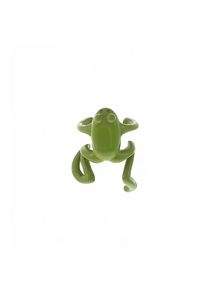 Frog Design Rhinestone Ear Cuff Clip-On Earrings Unpierced