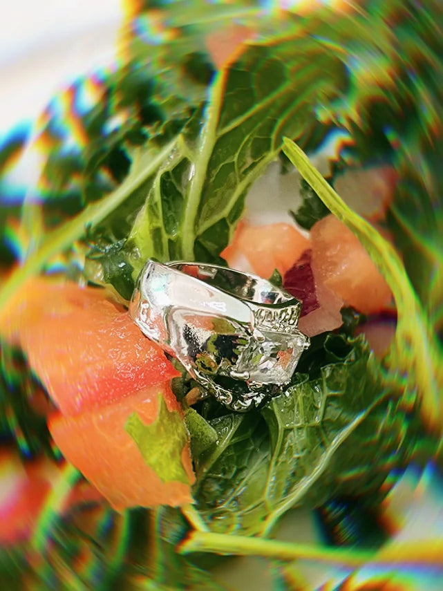 Fairies Whisper Disposable Icons Collection silver Diamond Phantom Ring with synthetic diamond center