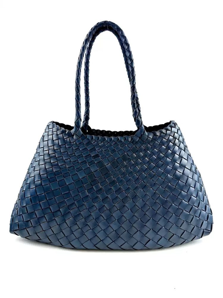 GM Urban Minimalist Woven Top-Grain Leather Handbag Bag
