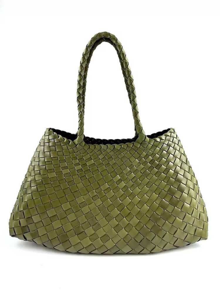 GM Urban Minimalist Woven Top-Grain Leather Handbag Bag