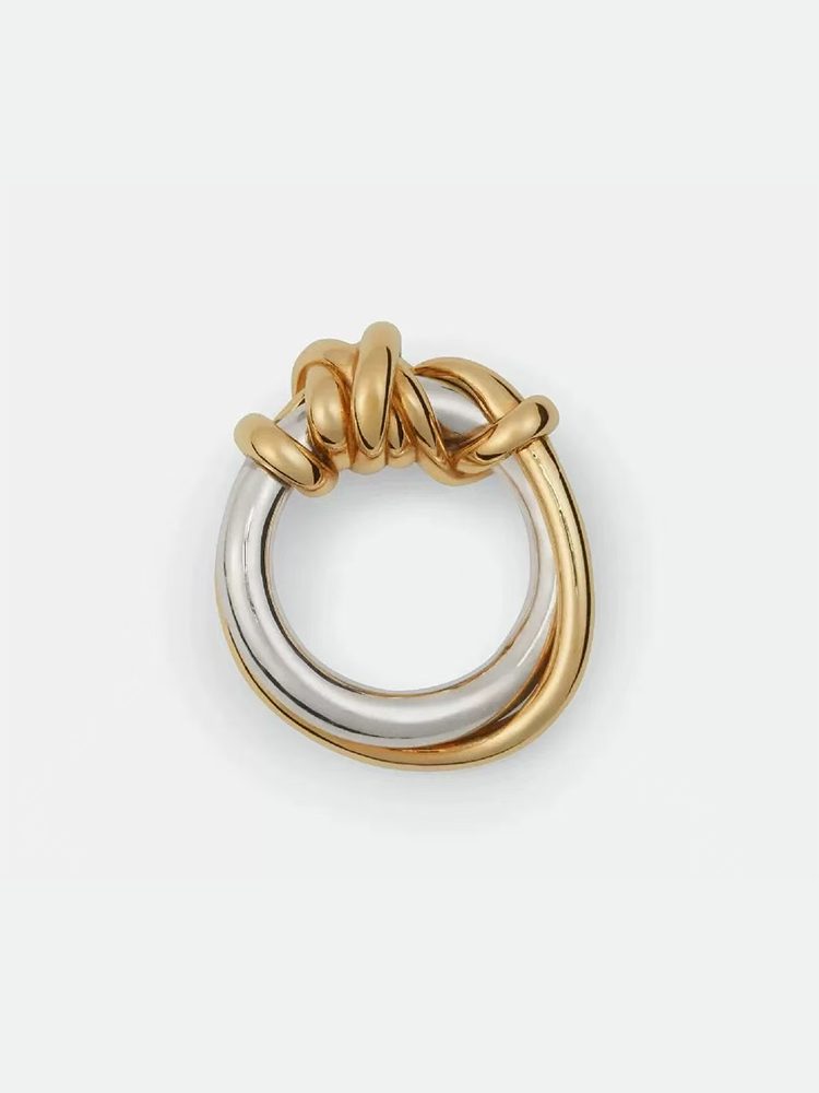 Handcrafted Statement Ring – Gold & Silver Mixed Stainless Steel