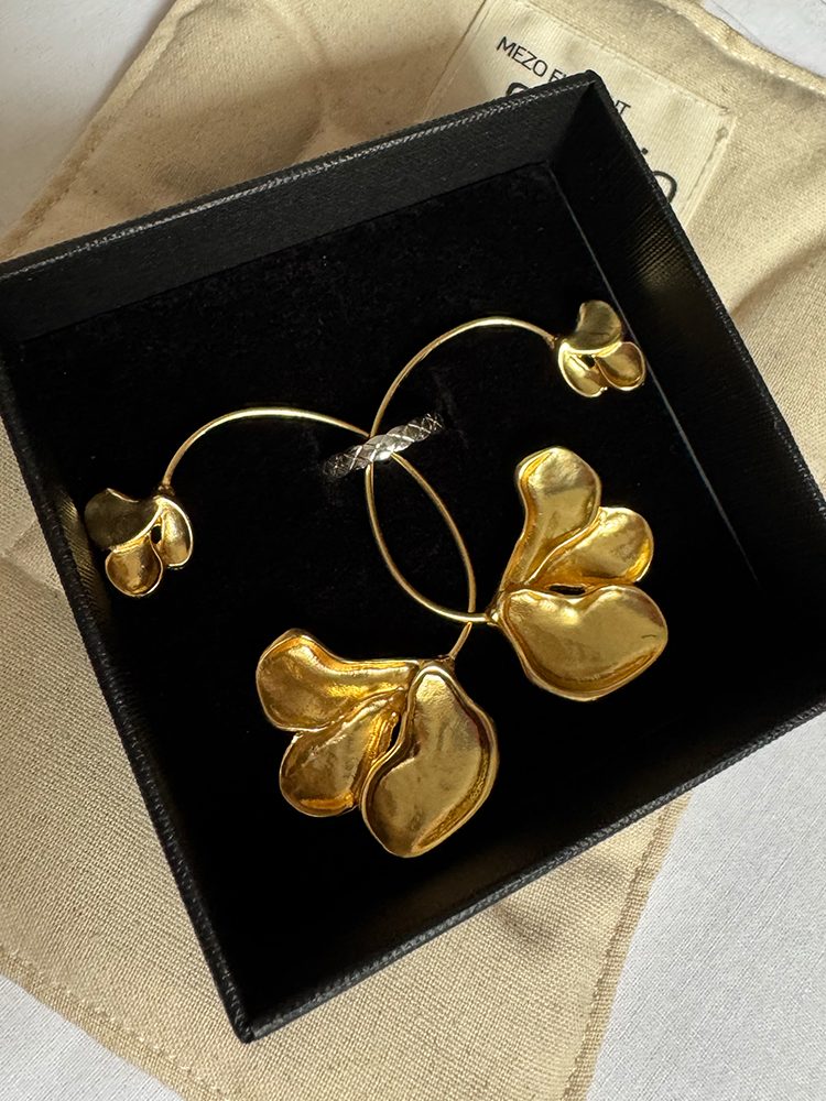 Handmade Stainless Steel 18K Gold-Plated Earrings 1 pairs