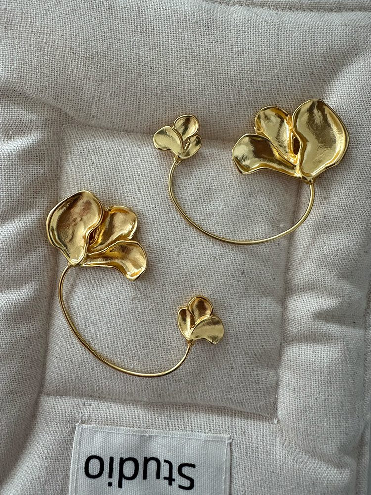 Handmade Stainless Steel 18K Gold-Plated Earrings 1 pairs