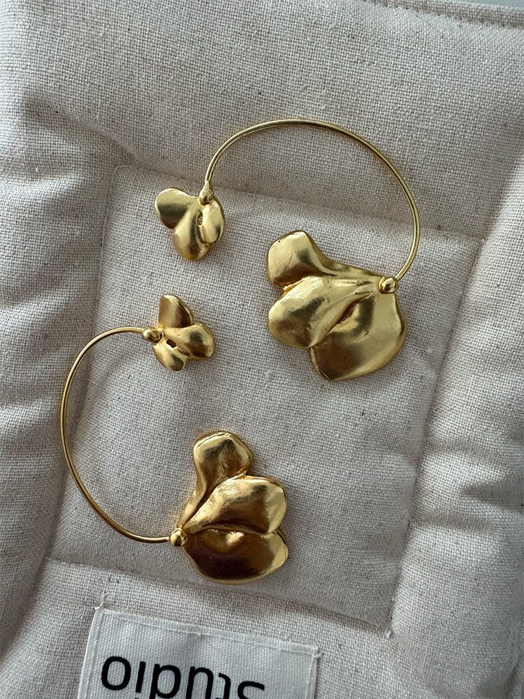 Handmade Stainless Steel 18K Gold-Plated Earrings 1 pairs