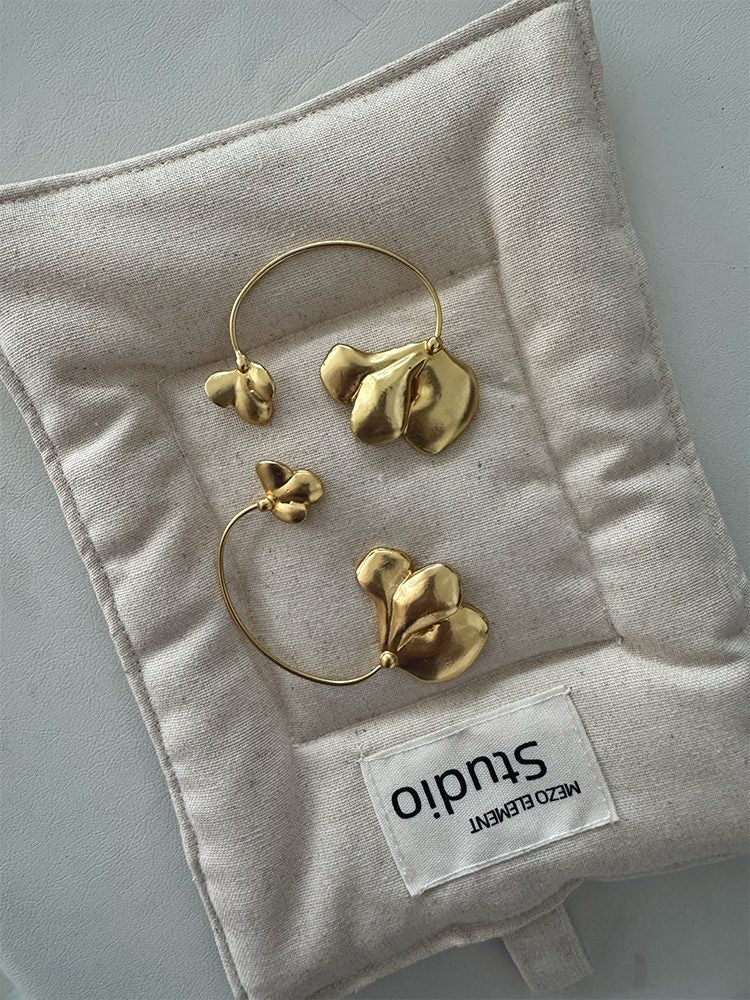 Handmade Stainless Steel 18K Gold-Plated Earrings 1 pairs