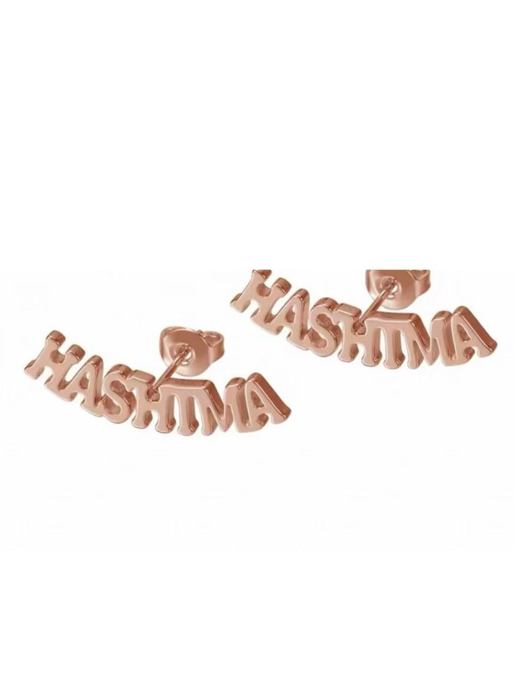 Hypoallergenic Stainless Steel Custom Name Earrings – Personalized Letter Studs & Clip-On 1 Pairs