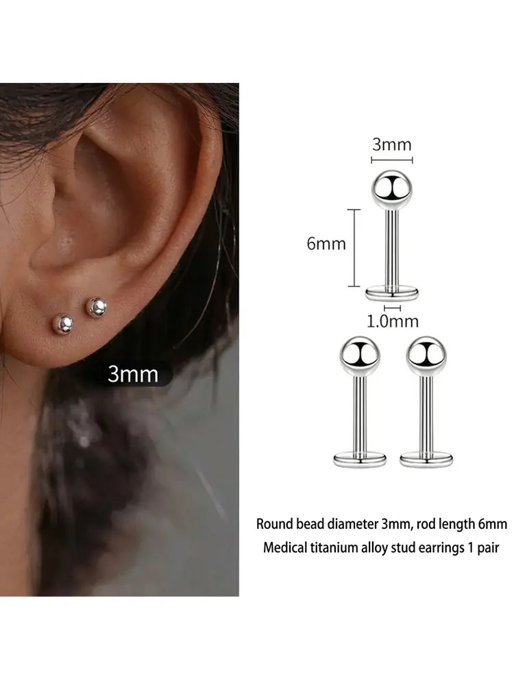 ASTM F136 Titanium Piercing Care Studs - view 4