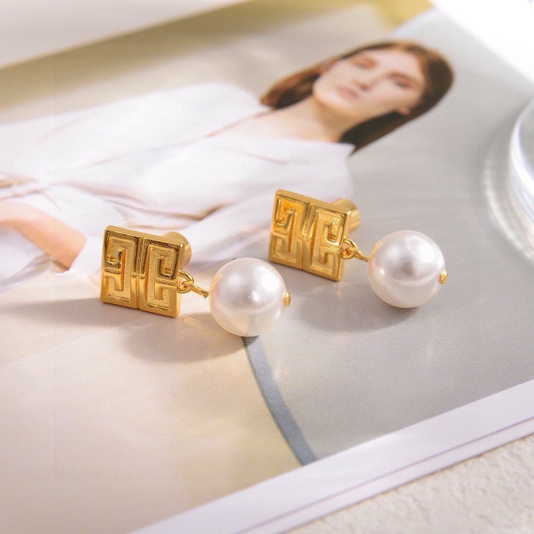 Vintage Authentic Gold-Tone Turn-Lock Earrings