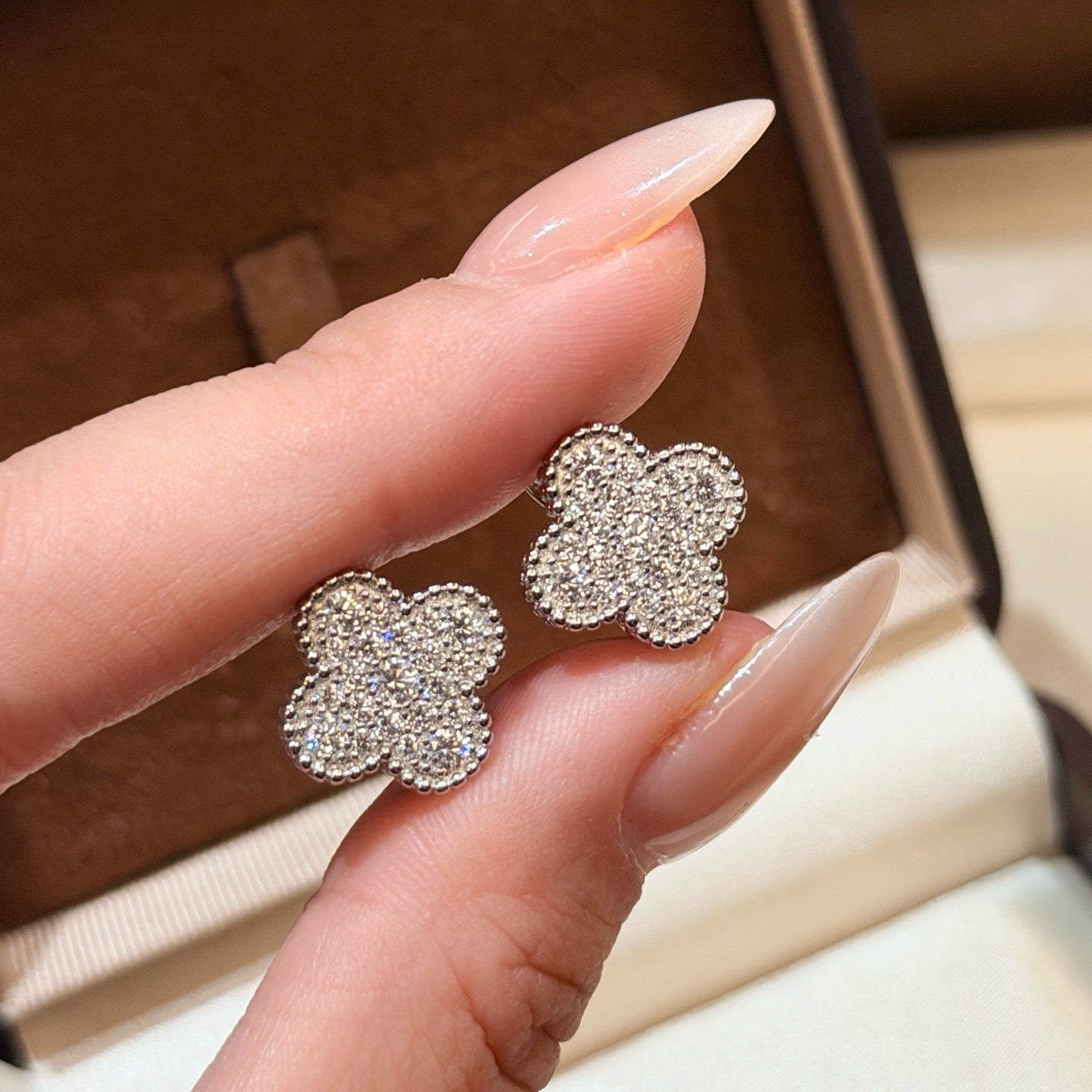 Vintage Authentic Gold-Tone Turn-Lock Earrings