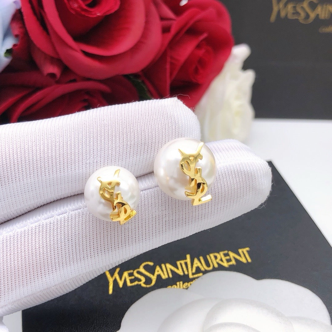 Vintage Authentic Gold-Tone Turn-Lock Earrings
