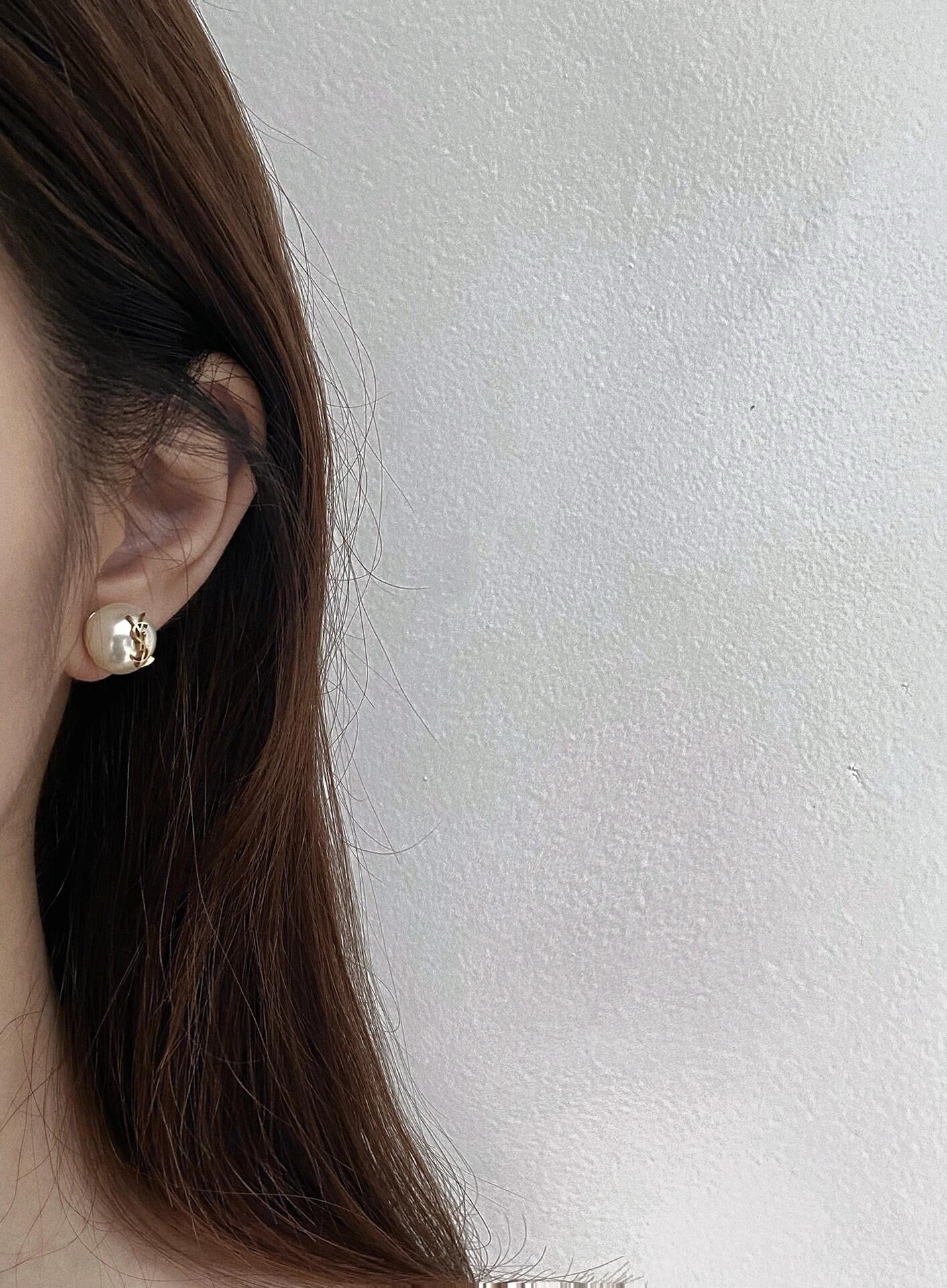 Vintage Authentic Gold-Tone Turn-Lock Earrings