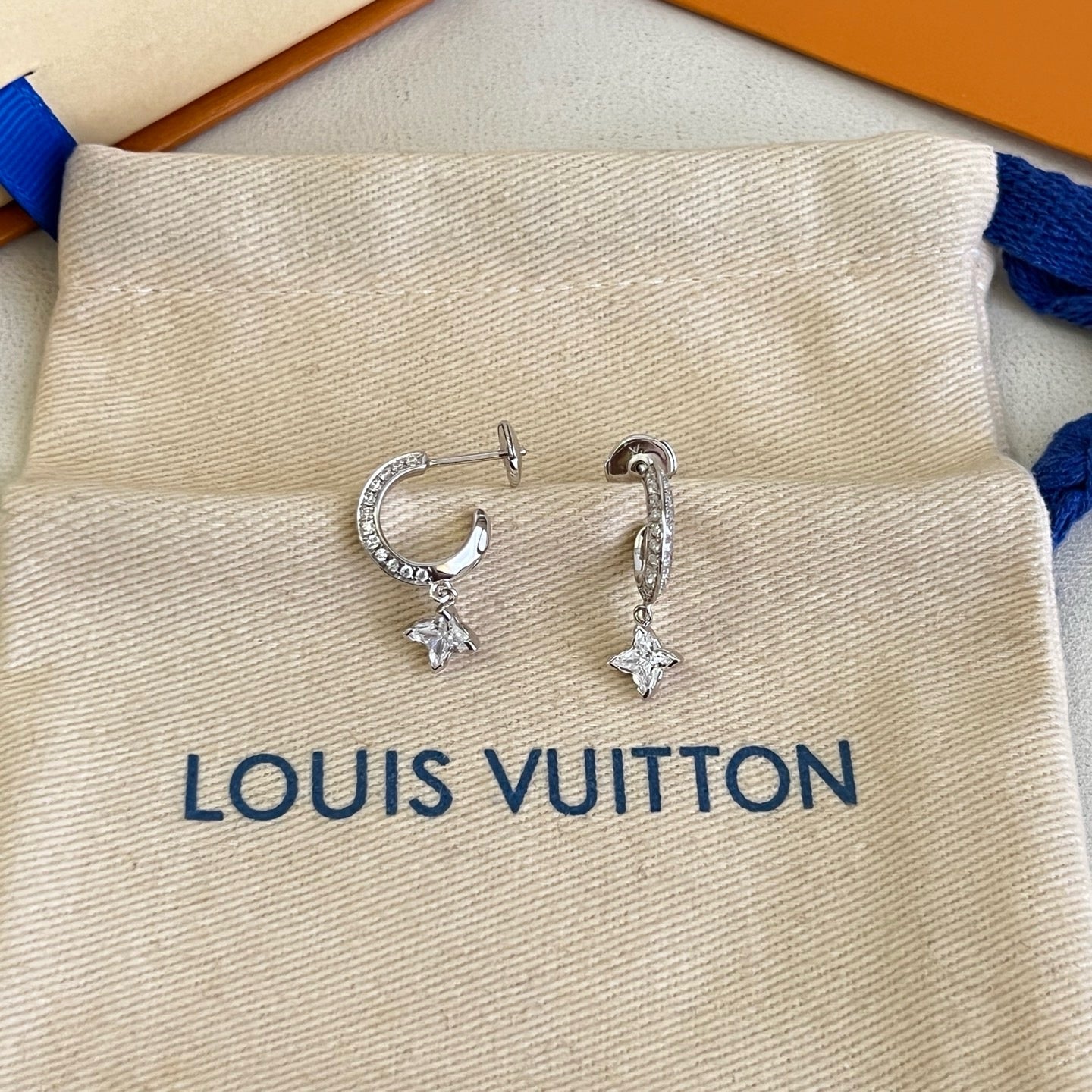 Vintage Authentic Gold-Tone Turn-Lock Earrings