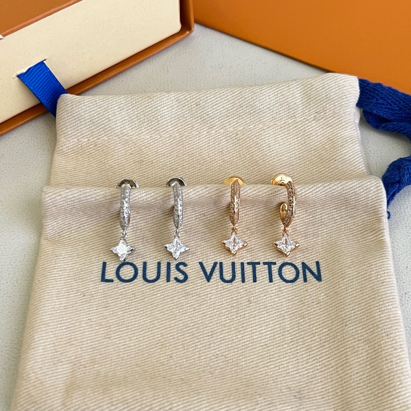 Vintage Authentic Gold-Tone Turn-Lock Earrings